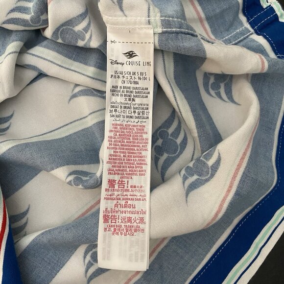 Disney Cruise Line Shirt Men's S Mickey Mouse Wave Print Short Sleeve Button Up - Picture 6 of 9